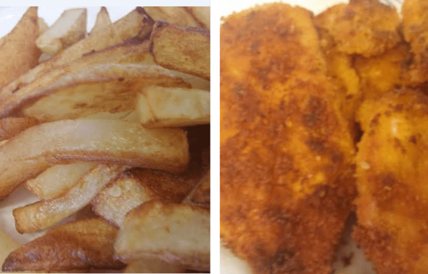 שניצל קריספי וצ'יפס של סבתוש